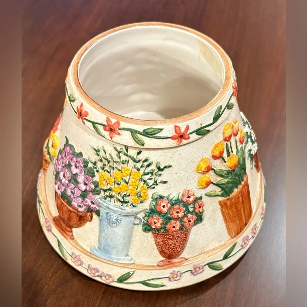 Yankee Candle Large Jar Topper Lamp Shade Garden spring Flowers grandma cottage